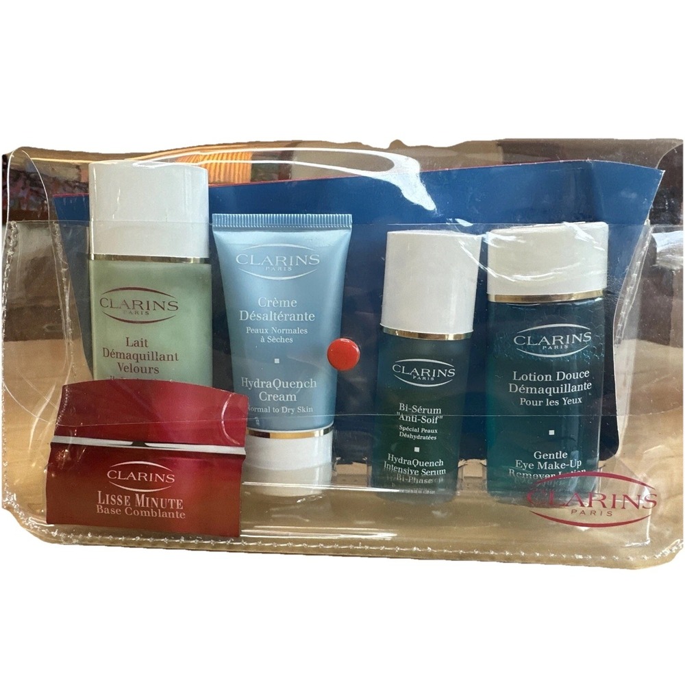 RARE NOS CLARINS 5 PCS SET SERUM, MAKE-UP REMOVER, HYDRA CREAM, CLEANSING MILK
